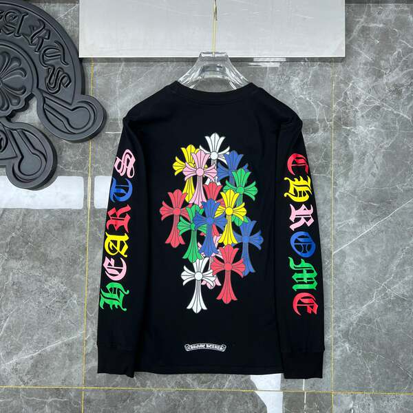 Camiseta de algodão transfronteiriço Chrome Heart Crown Camiseta de algodão transfronteiriço para homens e mulheres