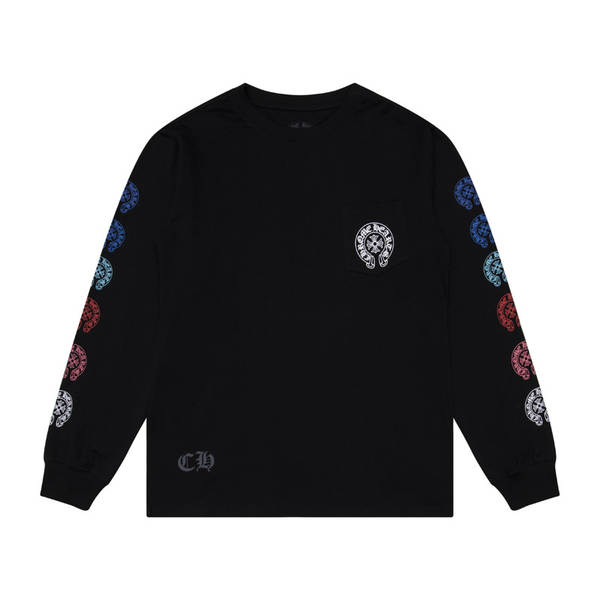 T-shirt correto cross-border Chrome Heart de alta qualidade dupla de algodão puro para homens e mulheres