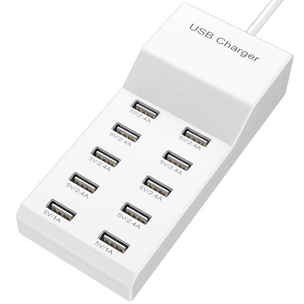 Carregador multimídia de 50W USB Smart Charging Plug Phone Suporte 5V2.4A Factory Direct Supply