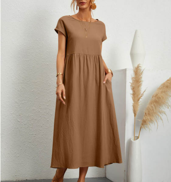 2026 Novo Euro-americano Amazon puro sem mangas relaxante algodão saco de saco de algodão para mulheres vestido de roupa transfronteiriço