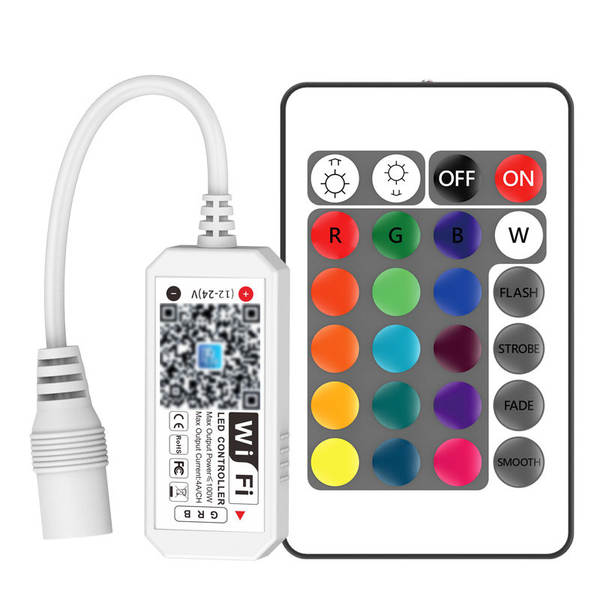 alexa voz bluetooth mini wifi sete cores rgb luz de baixa tensão com controle de telefone LED controlador inteligente