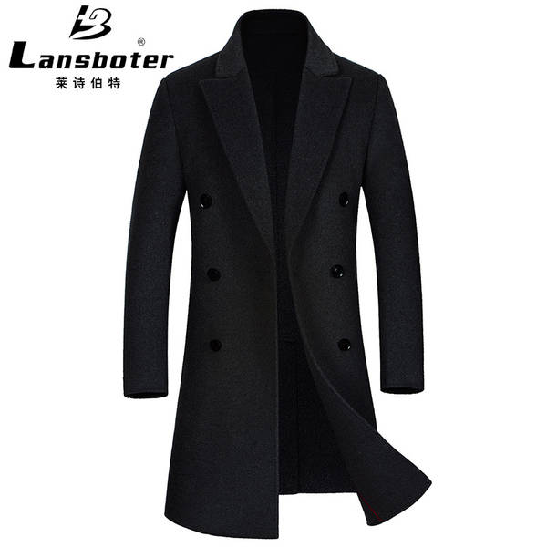 Casaco de lã masculino longo