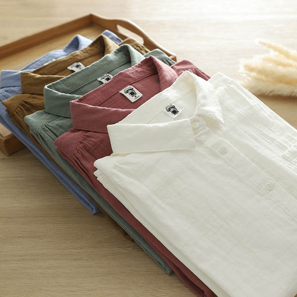 Venda direta do fabricante Camisa feminina de algodão puro de duas camadas Camisa feminina de algodão integral de primavera outono