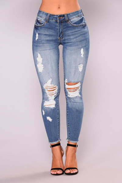 Verão Amazon dinheiro atacado de alta pontuação nove buracos buracos roupas femininas pernas apertadas pênalti jeans de moda
