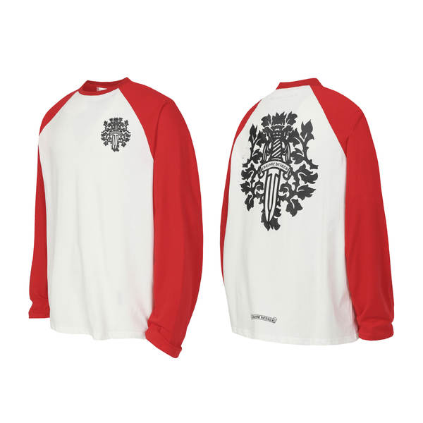 T-shirt correto cross-border Chrome Heart de alta qualidade dupla de algodão puro para homens e mulheres
