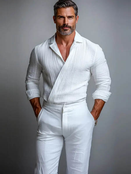 Transfronteiriço do comércio exterior muscular homens V camisa de colar negócios lazer estilo americano longas mãos jovem popular colar camisa masculina