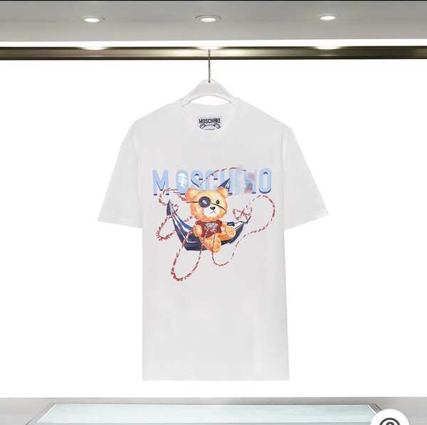 Versão correta 2025 Moody's Moss Pequeno Urso Impressão Logo Coroa Coroa Curta T-Shirt Homem Novo Modelo