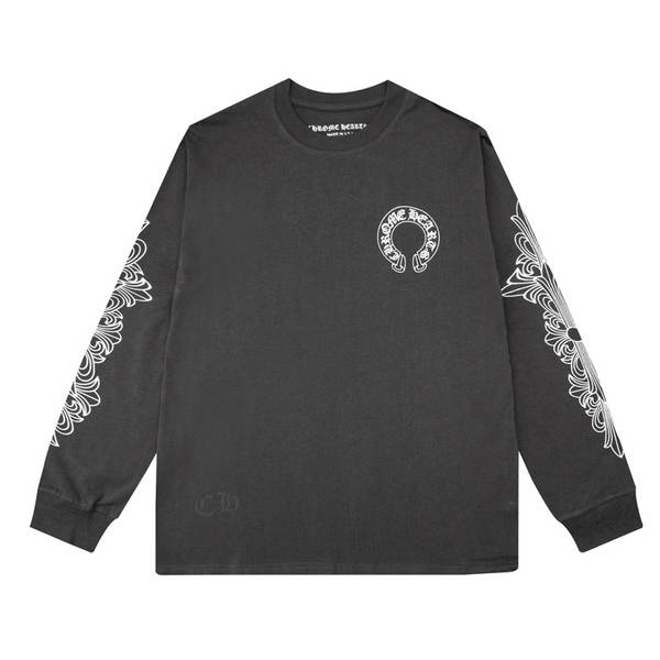 T-shirt correto cross-border Chrome Heart de alta qualidade dupla de algodão puro para homens e mulheres
