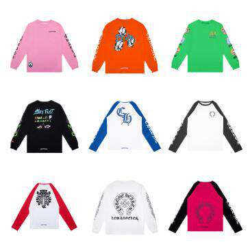 T-shirt correto cross-border Chrome Heart de alta qualidade dupla de algodão puro para homens e mulheres