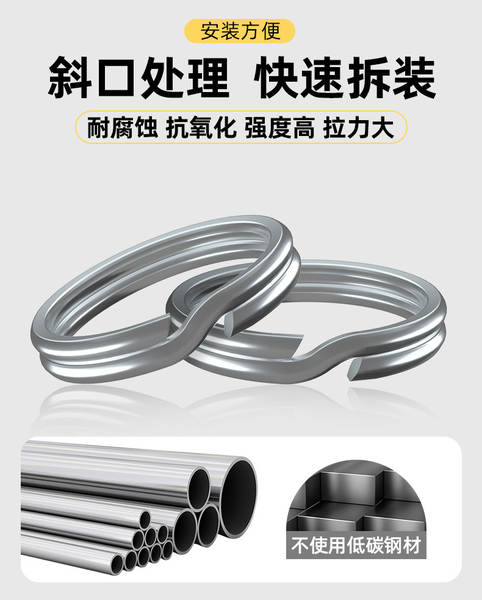 Aço inoxidável Duplo Círculo de Pressão Flat Loya Falso Círculo de Conexão Fortalecer O Círculo Flat Equipamento de Pesca Acessórios