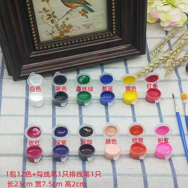 Pintura de acrílico 3 ml de 12 cores de coloração de coloração de bonecos de coloração para crianças pinturas de pintura artística fabricantes de lote