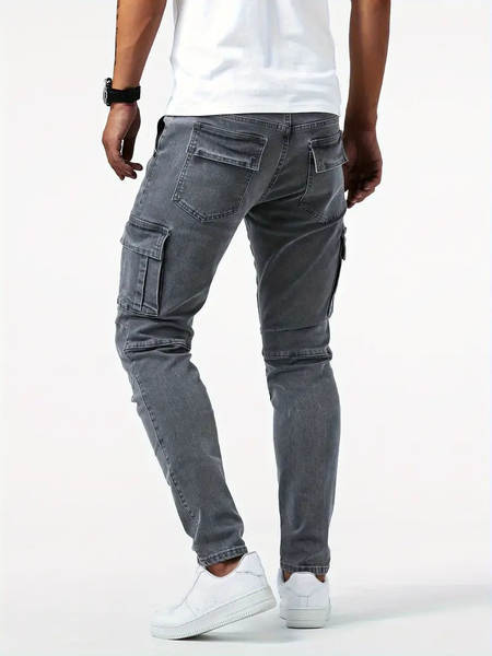 2021 Euro-American Cross-Border New Jeans Homens Piso lateral Pequenos Pés Estreitos jeans NK012