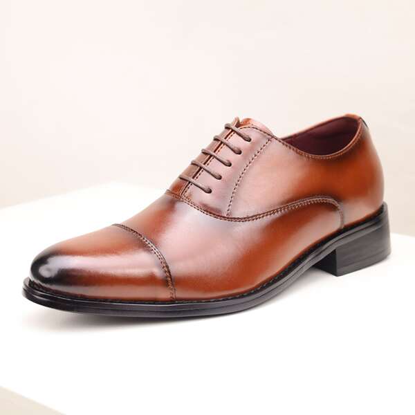 Sapatos de couro Oxford masculino
