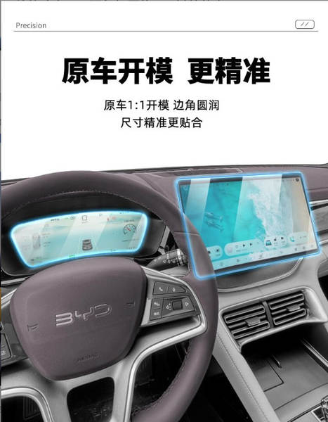 Biady 23-25 Songplusdmi / EV instrumento de controle médio para navegação de tela de película de aço adesivo para automóveis.