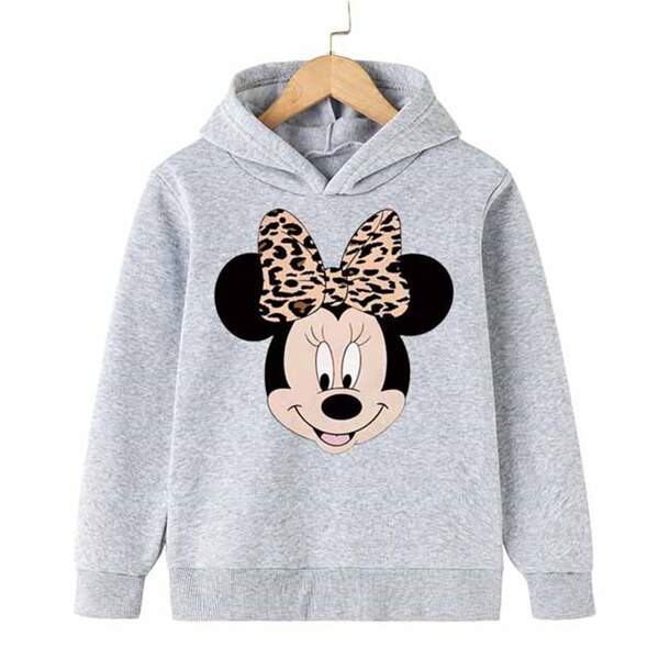 Mini Mouse Camiseta Desportiva Inverno Primavera Outono Camiseta de Crianças Camiseta de Crianças