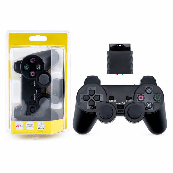 Jogo sem fio PS2 bracelete duplo vibração 2.4G bracelete sem fio com suporte para PS2 host transparente cor