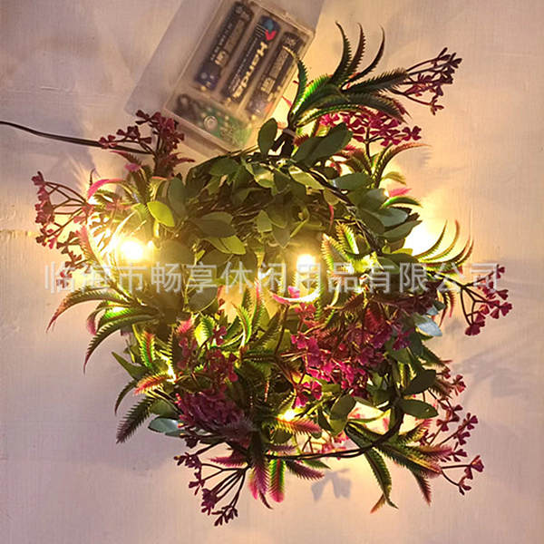 Simulador de lâmpadas LED de folhas verdes com lâmpadas de rosas com lâmpadas DIY de Natal decoradas com lâmpadas LED