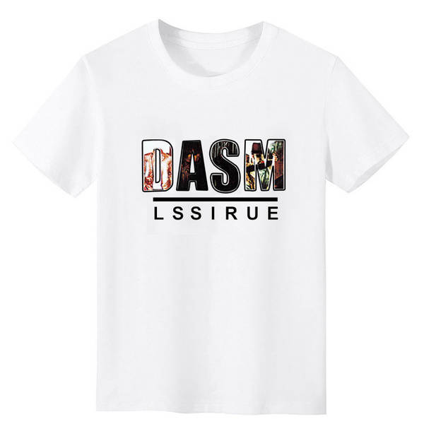 T-shirt masculino de pulseira curta de verão de gelo novo de lazer impresso em roupas de pulseira redonda T-shirt de pulseira meia pulseira de pulseira masculino