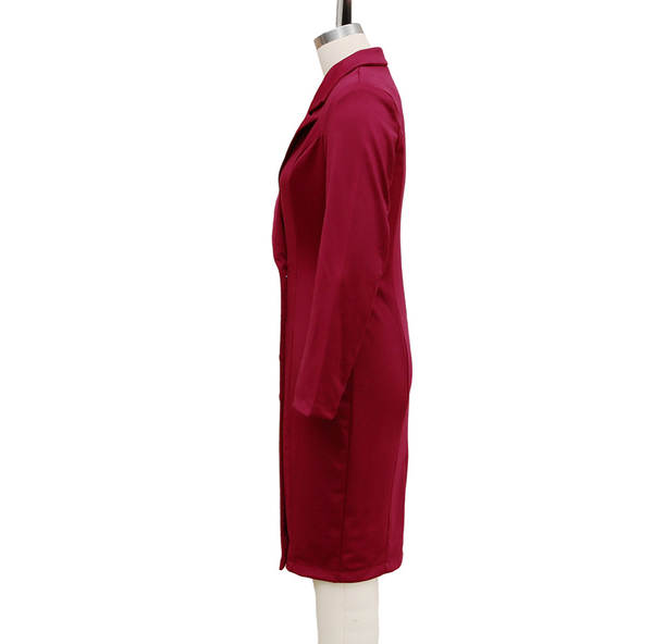 Vestido de roupa de comércio exterior transfronteiriço da Amazon na Europa e nos Estados Unidos de moda nova roupa de roupa dupla com mangas longas roupa de roupa de trabalho de escritório