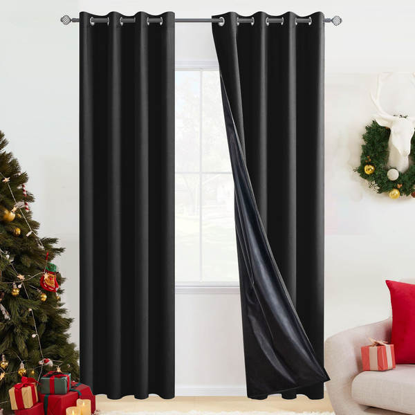Cortinas de comércio exterior transfronteiriças de tela de tecido da Ásia do Sul totalmente cobertas Amazon temu explosão impermeável cortinas de isolamento puro acabado