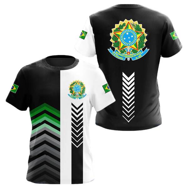 T-Shirt masculino brasileiro 3D T-Shirt O T-Shirt esportivo da equipe de futebol de rua masculino DIY base ajustável para a ordem de massa
