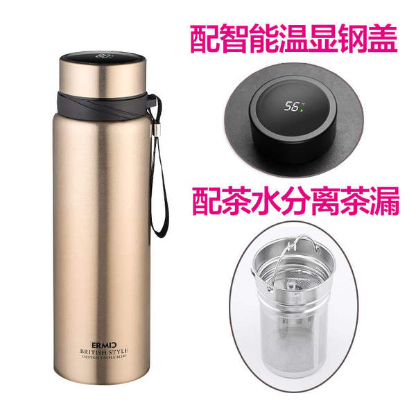 Taça de aquecimento de grande capacidade de aço inoxidável exterior portátil de torneira de turismo pendura de torneira de esportes personalizável de garrafa de aquecimento de logotipo