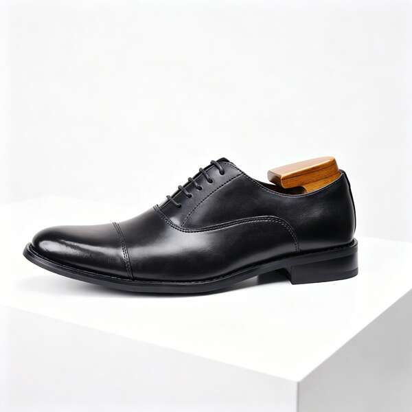 Sapatos de couro Oxford masculino