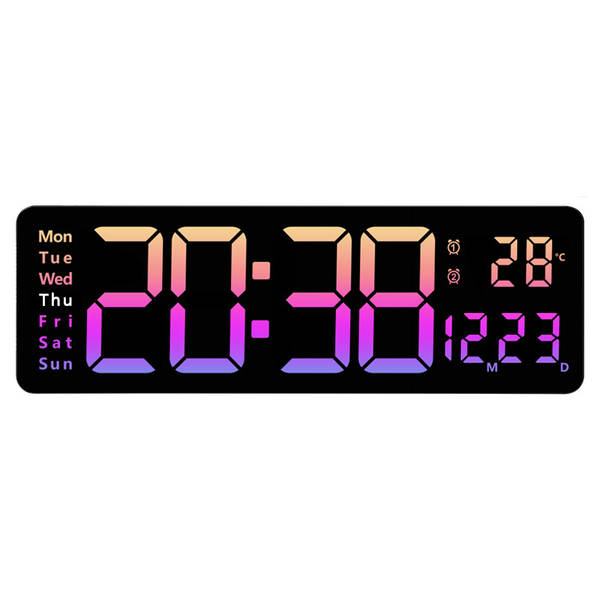 16 polegadas de grande tela função de exibição de relógio digital nórdico relógio simples sala de estar pendurar relógio led parede pendurar relógio 6626