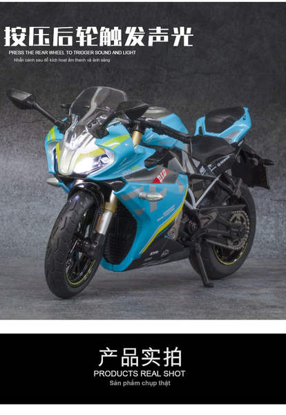 1 para 12 Simulador de Primavera de Motocicletas Modelo de Ligação 250SR Ovelha de Batalha Yamaha Motor Vehicle Modelo Peças de brinquedo infantil