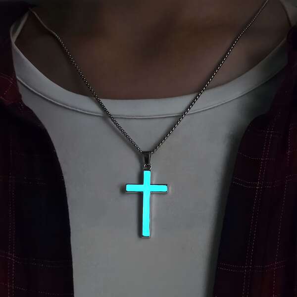 Transfronteiriço Amazônia explosivo noite cruz colar colar colar suíte masculino e feminino elegante colar colar brilhante