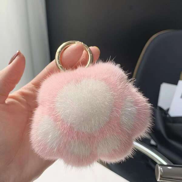 Pendente de gato de pelúcia para bolsa