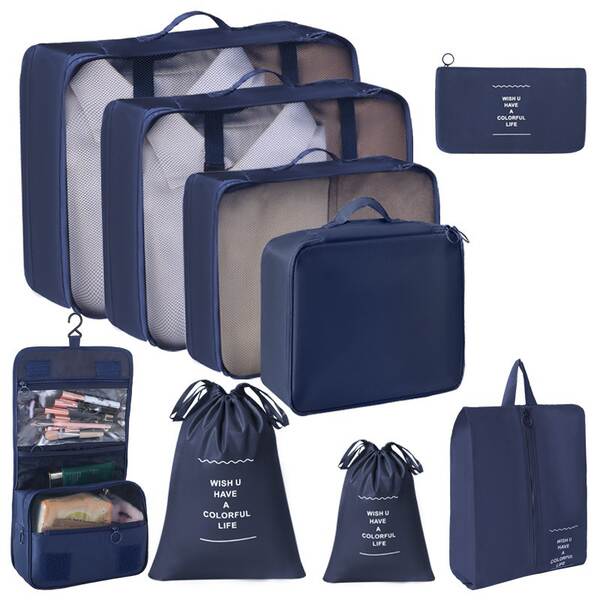 Bolsa de viagem da Amazon 7 peças de bagagem ao ar livre bolsa de distribuição multifuncional de maquiagem de roupas