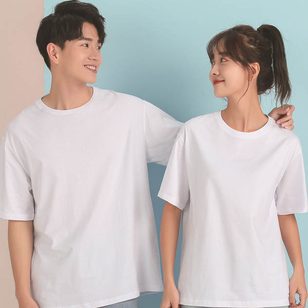 Alta qualidade! 260g de algodão puro T-shirt peso branco semicircular de pulso masculino T-shirt masculino semicircular masculino semicircular masculino
