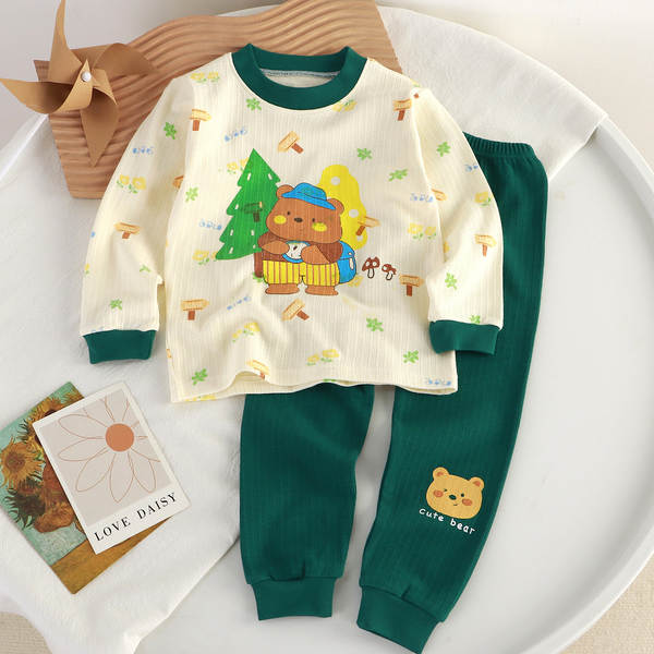 Conjunto de pijama de algodão para crianças