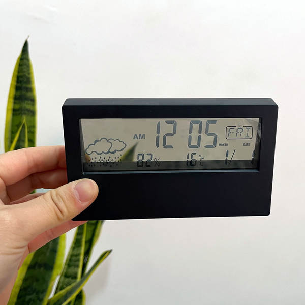 Relógio de temperatura e umidade de alta qualidade criativo do relógio eletrônico transparente do relógio eletrônico do presente do relógio nocturno