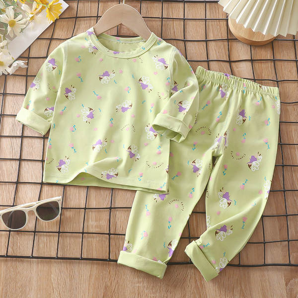 Conjunto de pijama para crianças de primavera