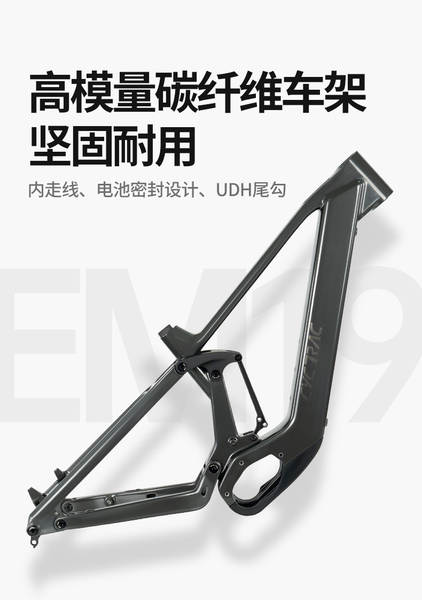 A fábrica de corrida fornece diretamente a bicicleta elétrica de fibra de carbono EBIKE 820 motor de oito lados para a exportação de carros de montanha de cauda macia