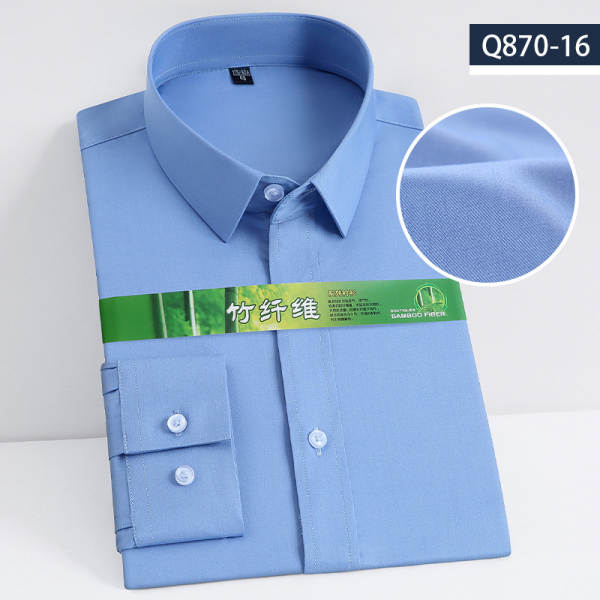 Camisa de bambu masculina longa manga