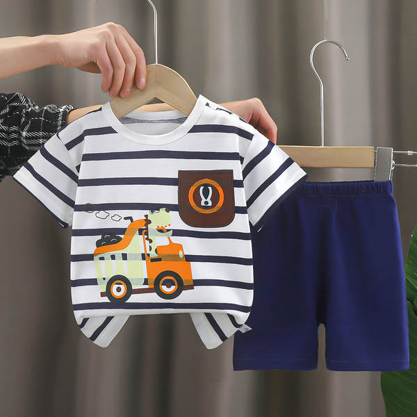 Conjunto de verão infantil de algodão