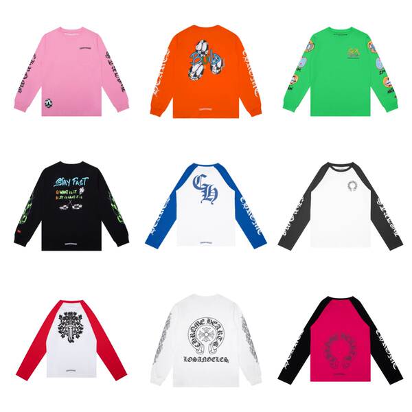 T-shirt correto cross-border Chrome Heart de alta qualidade dupla de algodão puro para homens e mulheres