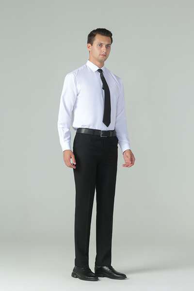 Exportação de camisa branca profissional masculina de alta sensibilidade de negócios camisa de luvas compridas masculina puramente artesanal atacado um penteado