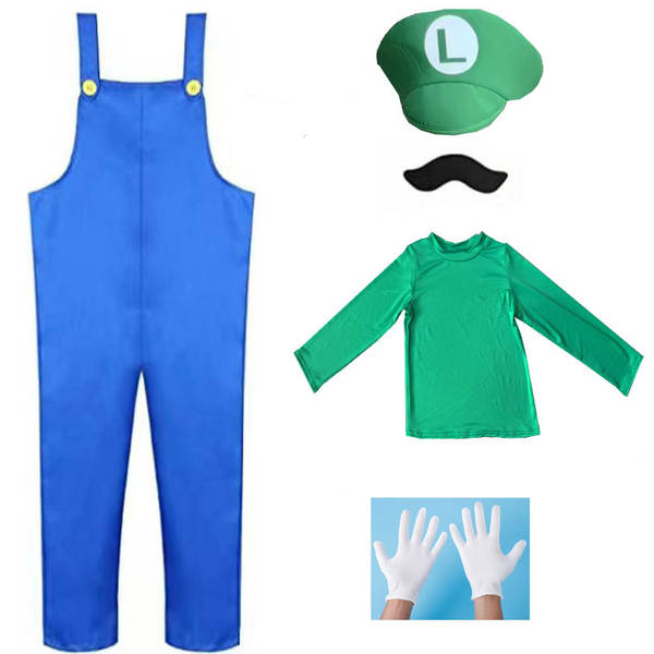 Halloween Super Mary Vestido Adulto Crianças Mario Vestido COSPLAY Desempenho de personagens animados Vestido