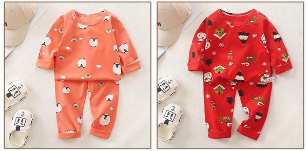 Conjunto de pijama para crianças de primavera