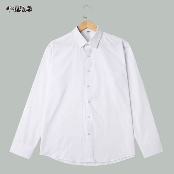 Exportação de camisa branca profissional masculina de alta sensibilidade de negócios camisa de luvas compridas masculina puramente artesanal atacado um penteado