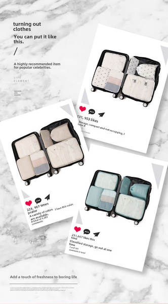 Kit de Organização de Viagem 7 Peças