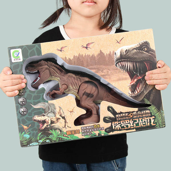 Simulador de som de brinquedo elétrico de dinossauro caixa de presente menino criança Dragão Dragão vai andar caixa de dinossauro
