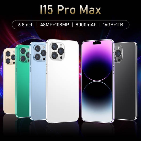 Explosão celular transfronteiriço i15 ProMax 6.8 polegadas 1 + 16GB de baixo preço fabricantes de smartphones