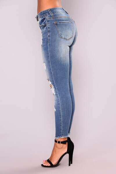 Verão Amazon dinheiro atacado de alta pontuação nove buracos buracos roupas femininas pernas apertadas pênalti jeans de moda