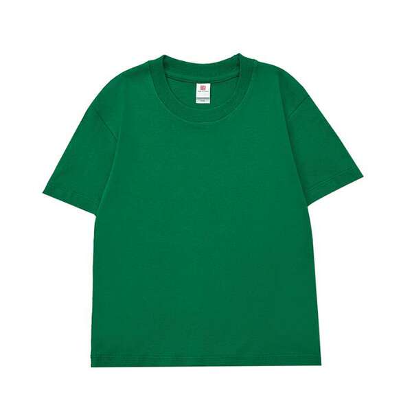 Camiseta de algodão puro para crianças 220 gramas de algodão personalizado padrão de logotipo para crianças vestido de verão para o comércio exterior