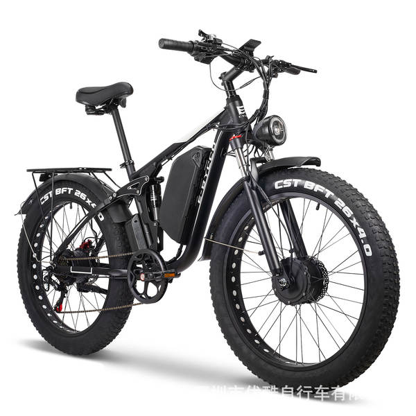 Fabricante atacado Ebycco bicicletas elétricas de dois motores 32AH 26 polegadas 7 velocidades gordura dupla mountain bike hidráulica